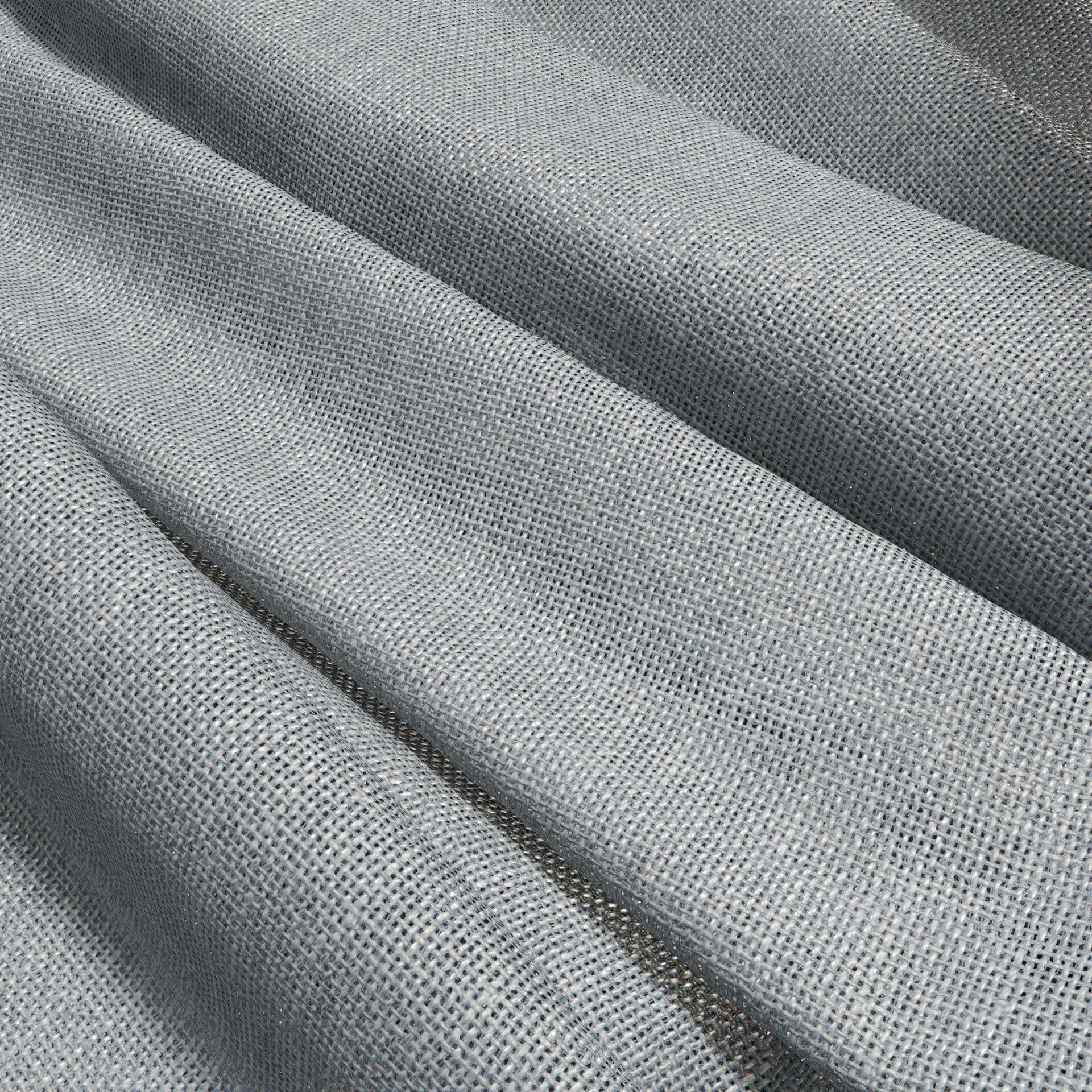 Plain blue linen-like woven fabric with visible texture and soft draped folds.