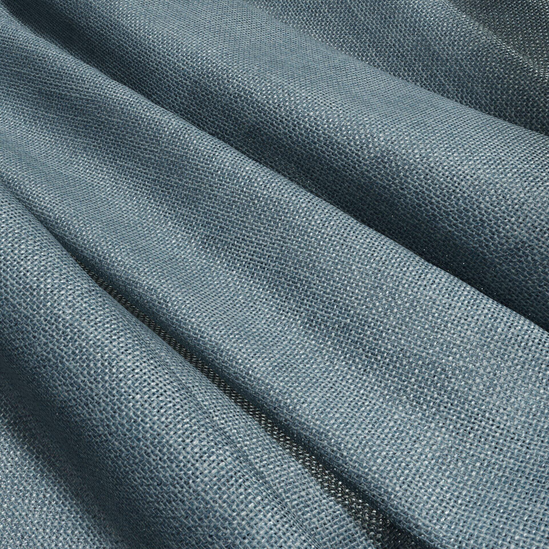 Blue-teal woven fabric with visible texture and soft folds, close-up view.
