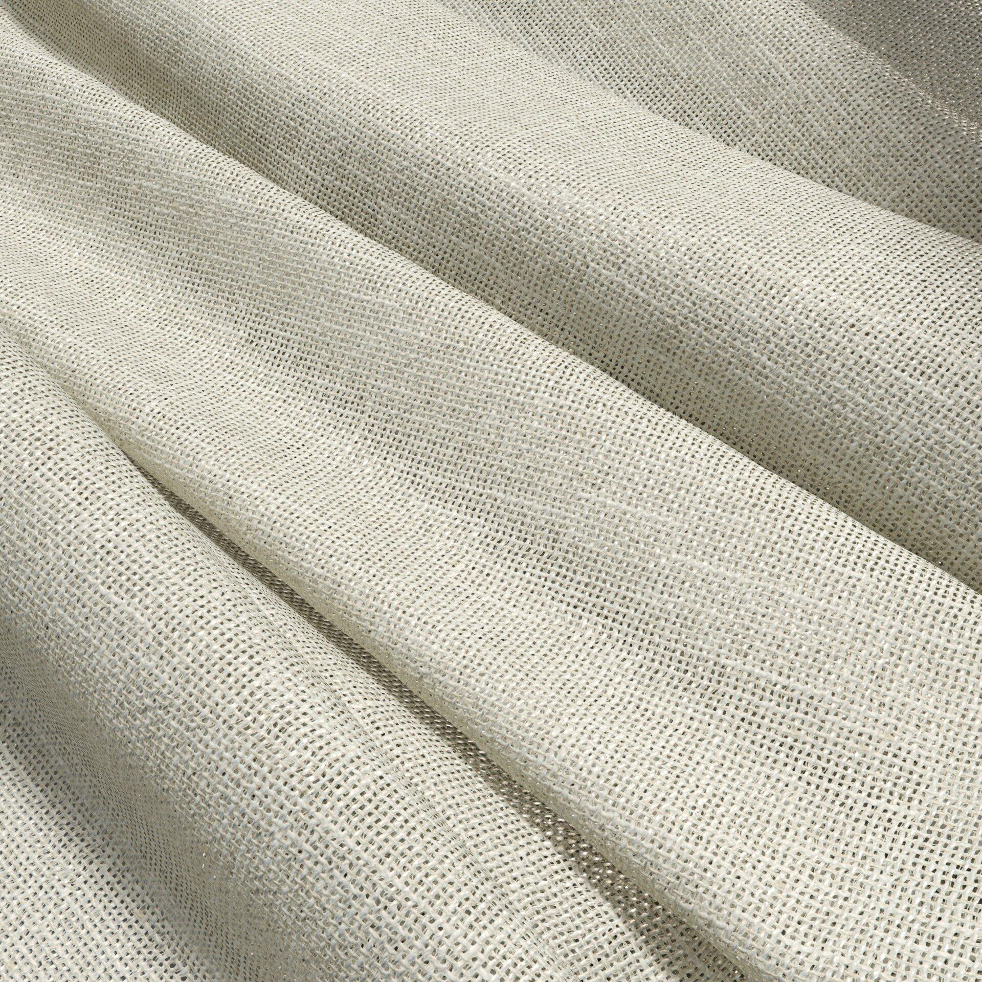 Cream linen-like fabric with a coarse weave and soft draped folds