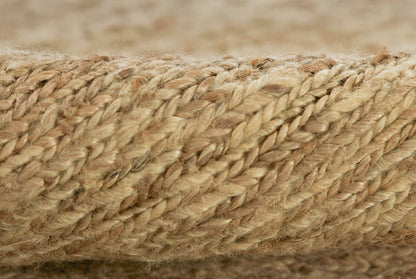 Natural beige rug with textured Soumak weave; decorative rug for living spaces, 10' x 14'.