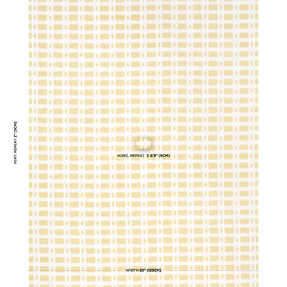 Beige grid pattern of pale yellow rounded rectangles, repeating across a light fabric or wallpaper-like surface.