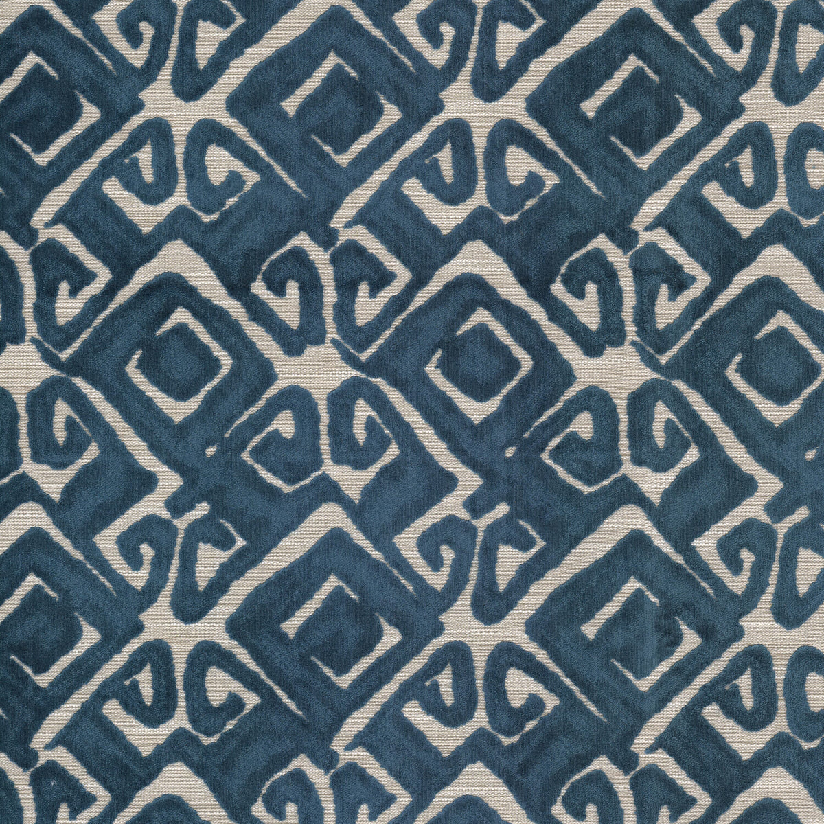 STOUT TEXTILES  UPHOLSTERY,VELVET TRANSITIONAL,, GEOMETRIC COBALT,SAPPHIRE   - TRAC-1