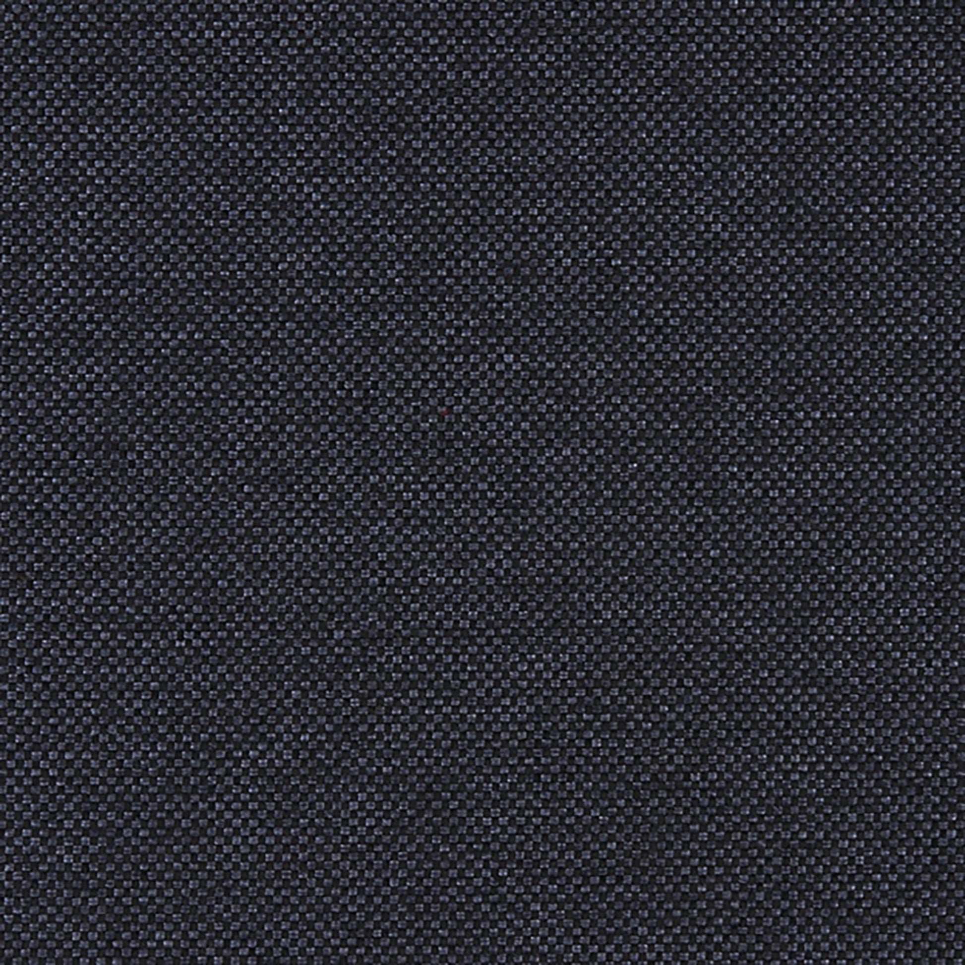 Close-up of plain black woven fabric; tight small weave, versatile for bags, jackets or upholstery.