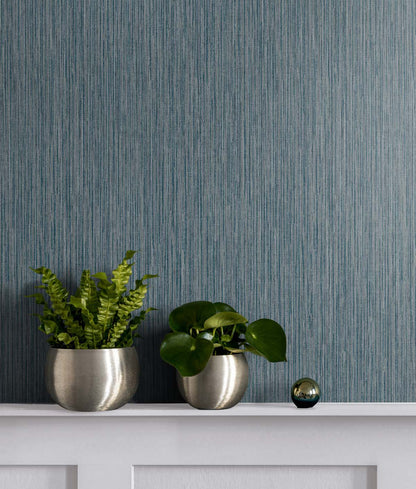 Seabrook Designs Even More Textures Vertical Stria Stria Contemporary Blue Matte  - TS80902