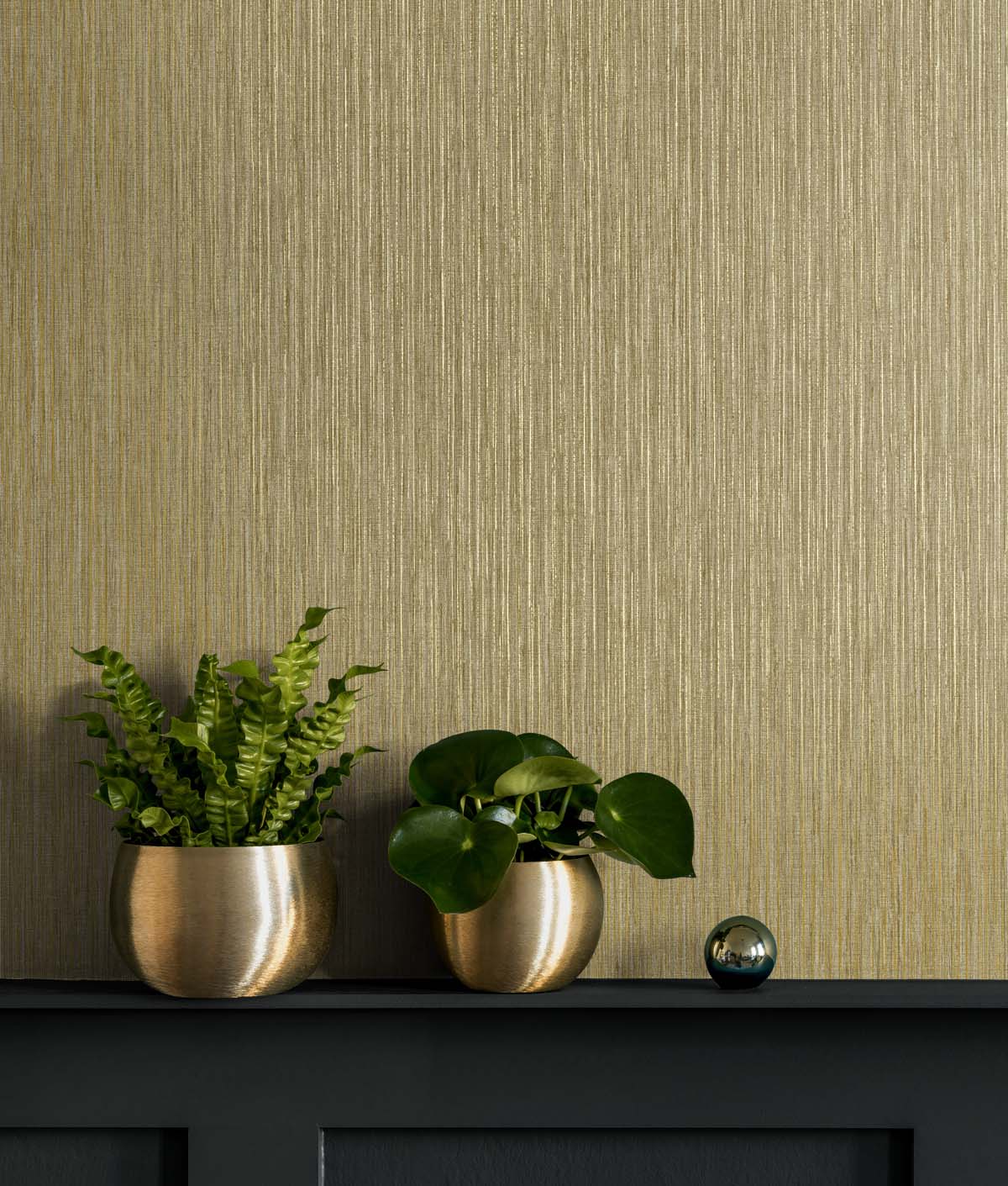 Seabrook Designs Even More Textures Vertical Stria Stria Contemporary Gold Metallic  - TS80915