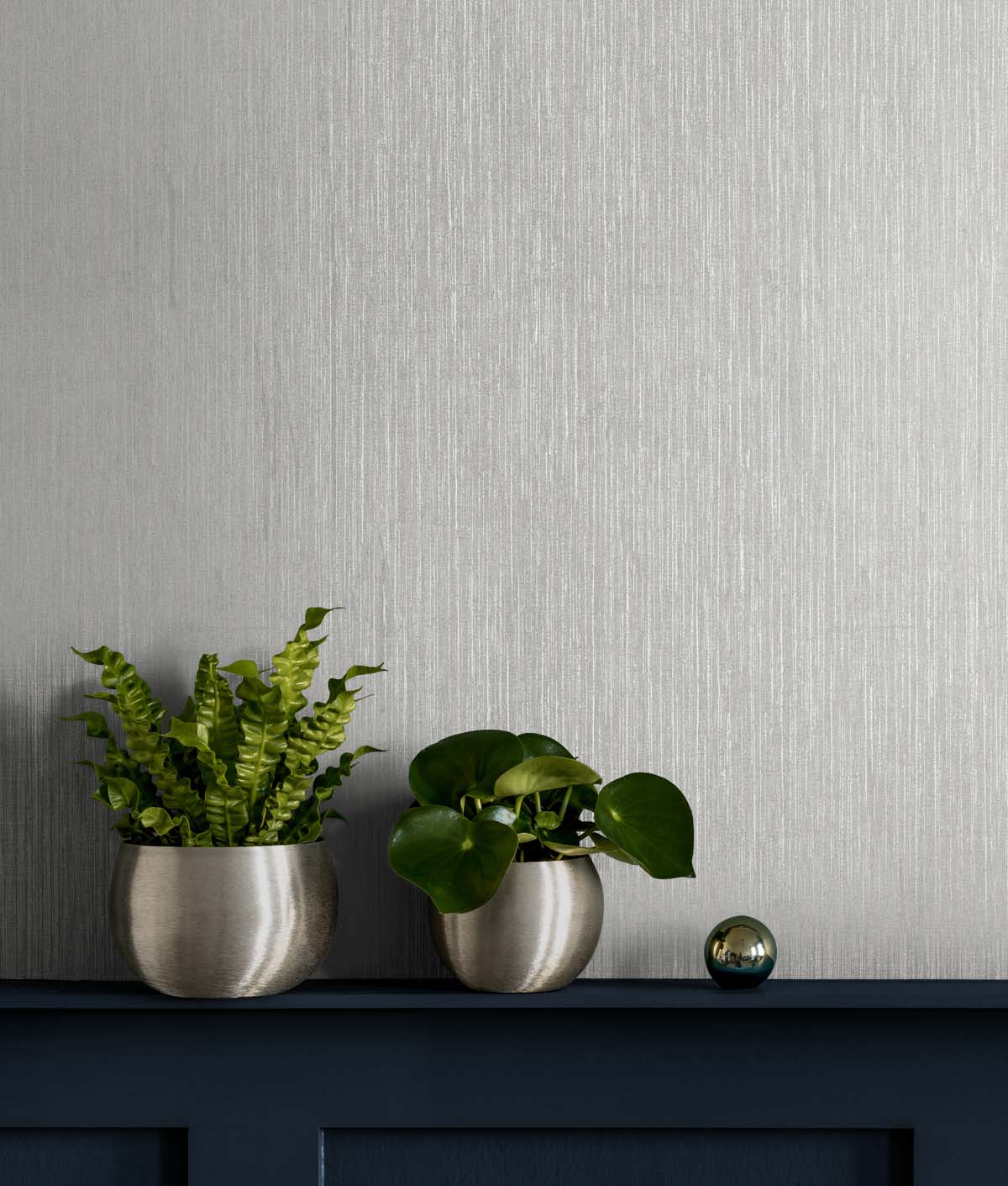 Seabrook Designs Even More Textures Vertical Stria Stria Contemporary Silver Metallic  - TS80918