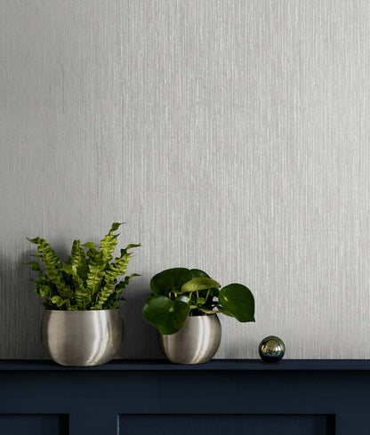 Seabrook Designs Even More Textures Vertical Stria Stria Contemporary Silver Metallic  - TS80918
