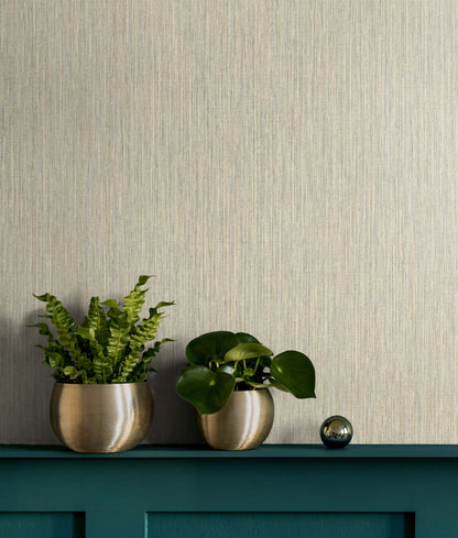 Seabrook Designs Even More Textures Vertical Stria Stria Contemporary Beige Metallic  - TS80925