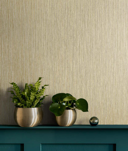 Seabrook Designs Even More Textures Vertical Stria Stria Contemporary Beige Metallic  - TS80955