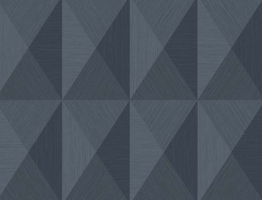 Seabrook Designs Even More Textures Pinnacle Geometric Contemporary Blue Matte Sidewall - TS81600