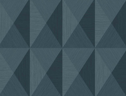 Seabrook Designs Even More Textures Pinnacle Geometric Contemporary Blue Matte Sidewall - TS81602