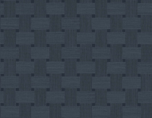 Seabrook Designs Even More Textures Basketweave Weave Contemporary Blue Matte Sidewall - TS81802