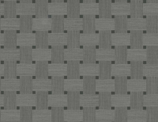 Seabrook Designs Even More Textures Basketweave Weave Contemporary Grey Matte Sidewall - TS81808