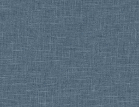 Seabrook Designs Even More Textures Myrna Linen Linen Contemporary Blue Matte Sidewall - TS81902