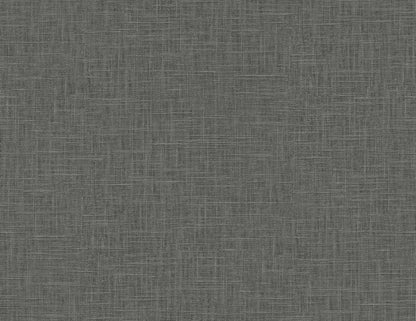 Seabrook Designs Even More Textures Myrna Linen Linen Contemporary Black Matte  - TS81918
