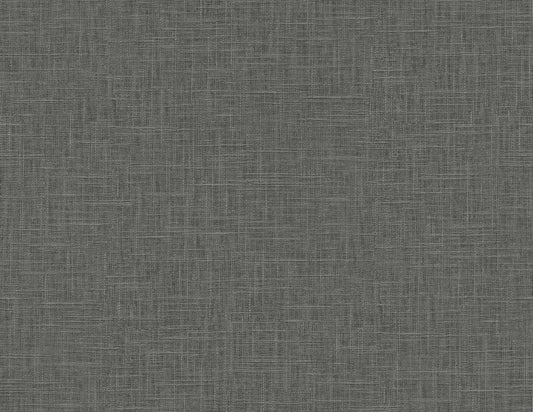 Seabrook Designs Even More Textures Myrna Linen Linen Contemporary Black Matte Sidewall - TS81918