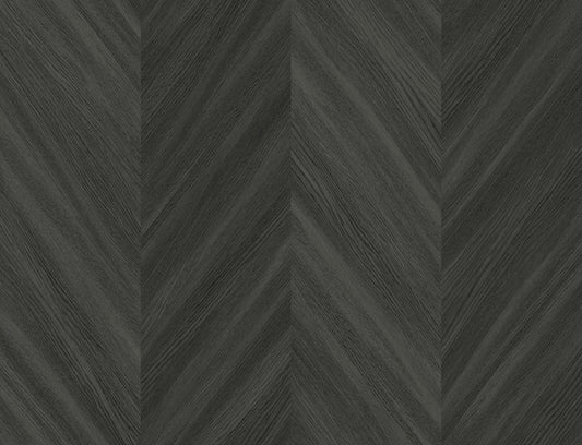 Seabrook Designs Even More Textures Chevron Wood Chevron Contemporary Grey Matte Sidewall - TS82110