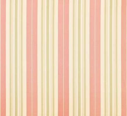 SCALAMANDRE  DEANNA STRIPE FABRIC ROSE/GREEN   - TT 00010016 NEW SKU # TT00160001