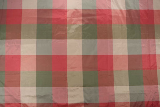 SCALAMANDRE OUTLET  FABRIC MAJORCA PLAID  FABRIC MULTI-CORAL   - TT 00020011