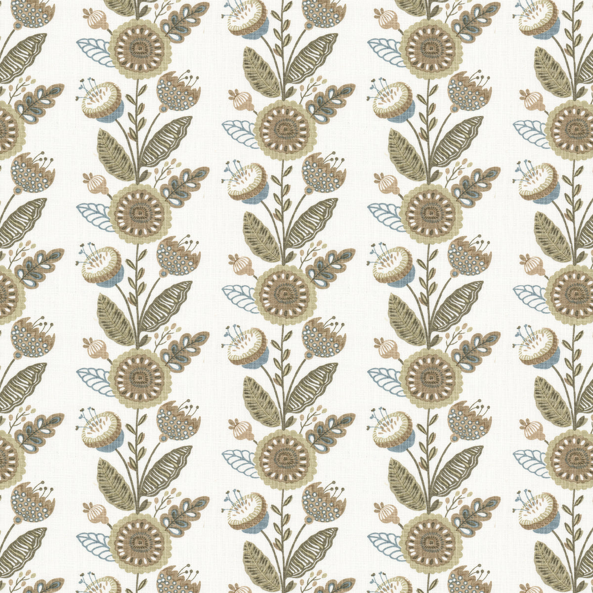 STOUT TEXTILES  MULTIPURPOSE,PRINT TRANSITIONAL,, FLORAL STRIPE OAK   - TULI-1