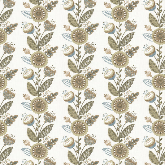 STOUT TEXTILES  MULTIPURPOSE,PRINT TRANSITIONAL,, FLORAL STRIPE OAK   - TULI-1