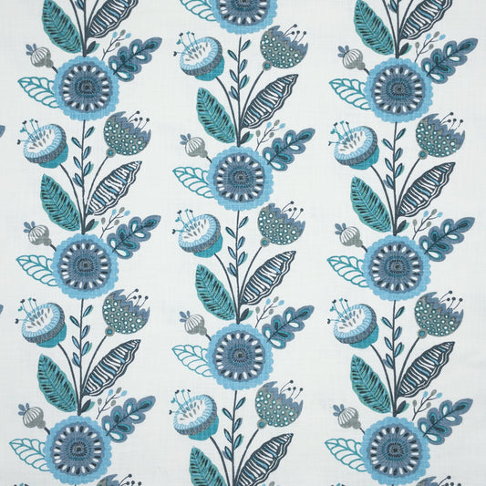 STOUT TEXTILES  MULTIPURPOSE,PRINT TRANSITIONAL,, FLORAL STRIPE CARIBBEAN   - TULI-2