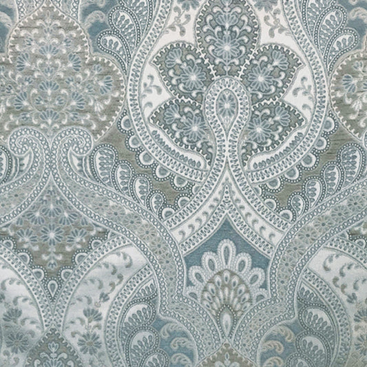 JF Fabrics TURNOUT 61 Fabric Traditional,Transitional,Contemporary,Paisley Blue  Jacquard,Texture - 6474461 J8001