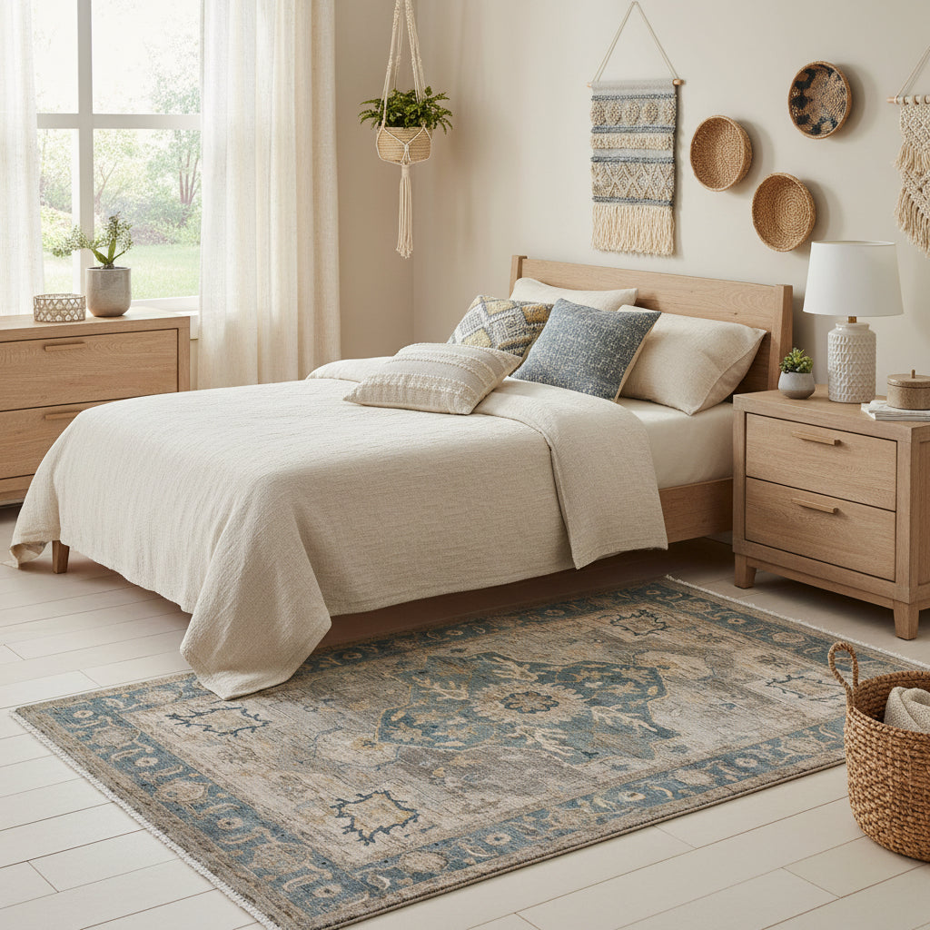 Traditional 9' x 12' rug.