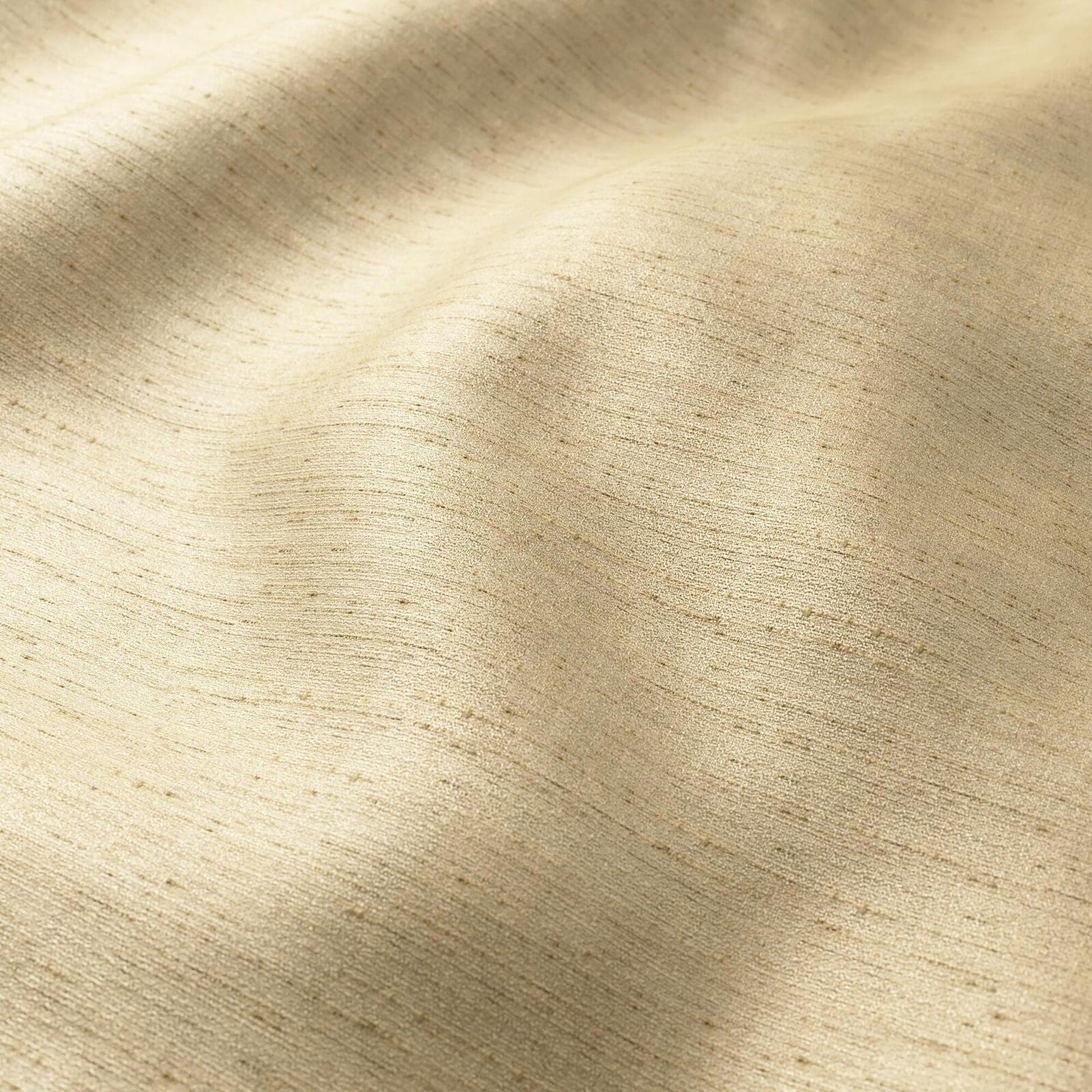 Beige crepe fabric with a subtle Strie texture and soft folds.