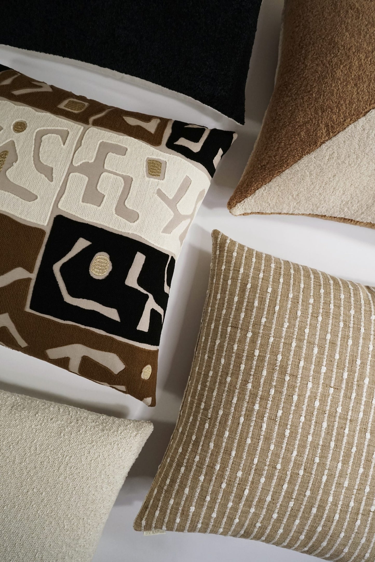 D.V. KAP HOME   24" x 24" Kemp Pillow - Harvest Stripes, Farmhouse, Global    - 3581-H-2424