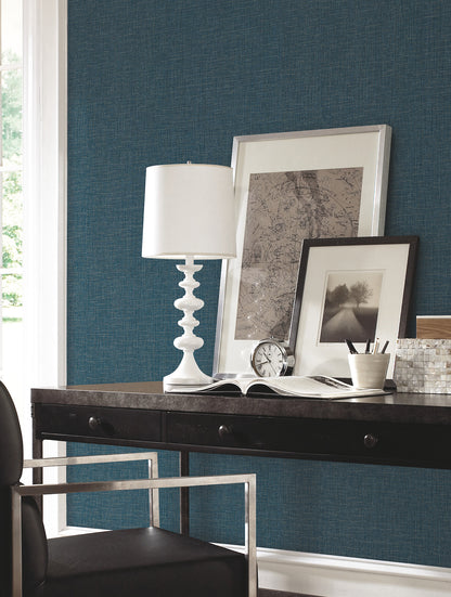 York Wallcoverings Urban Digest Berwick Indigo Wallpaper Traditional Weaves Blues   - UD2500N