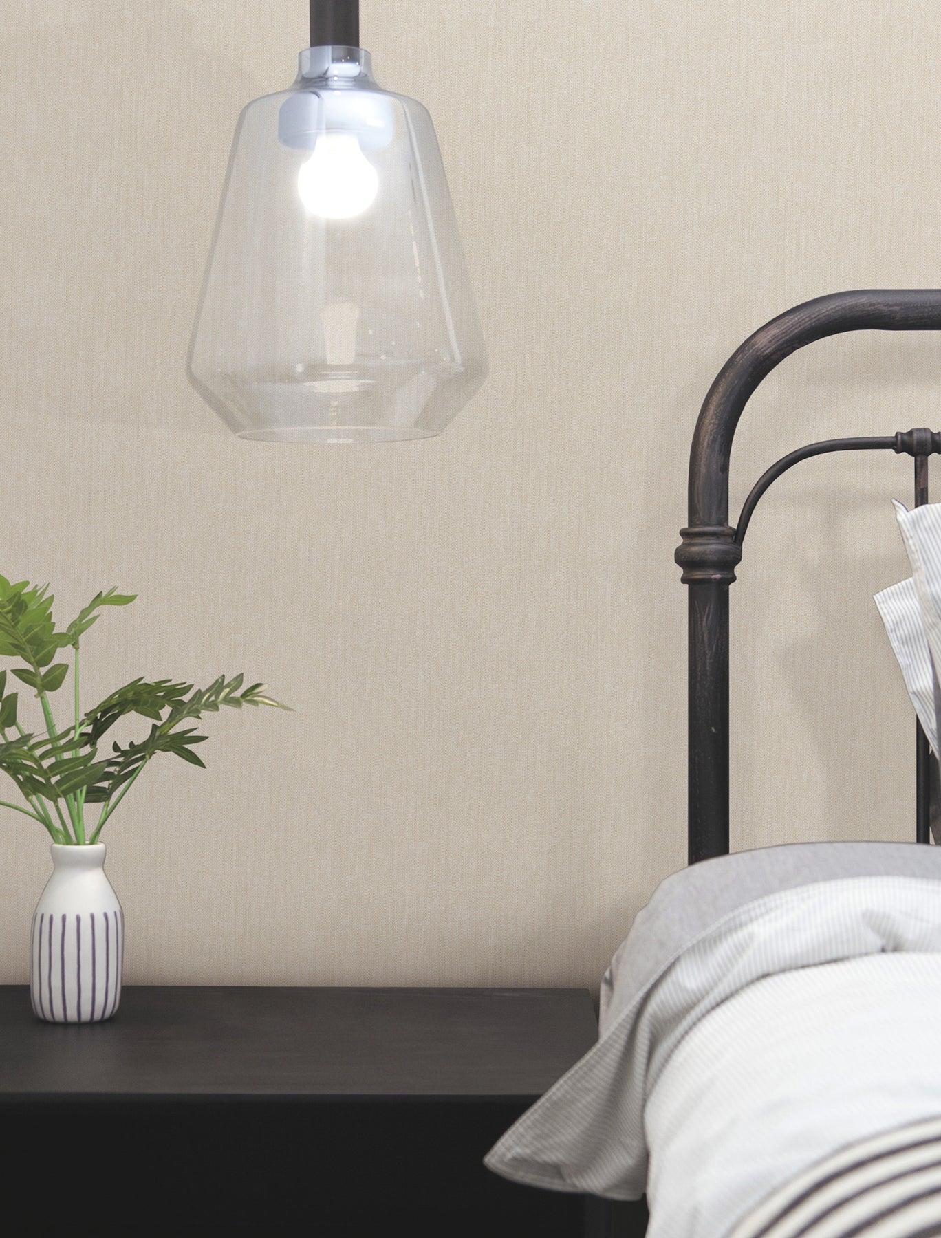 York Wallcoverings Urban Digest Purl One Cream Wallpaper Modern Stripes Whites and Off-Whites   - UD2507N