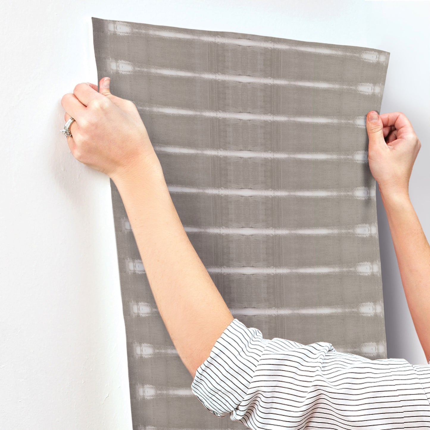 York Wallcoverings Urban Digest Resound Driftwood Wallpaper Modern Stripes Browns   - UD2517N