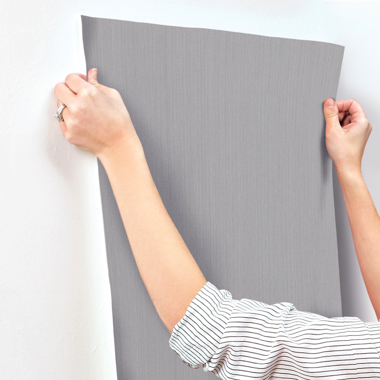 York Wallcoverings Urban Digest Camden Greige Wallpaper Traditional Stripes Greys   - UD2535N