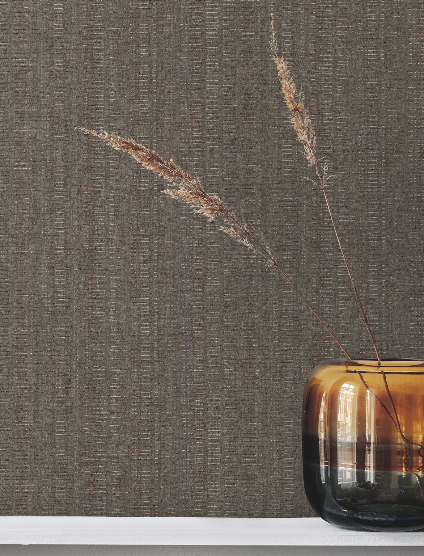York Wallcoverings Urban Digest Stratford Umber Wallpaper Transitional Stripes Browns   - UD2542N