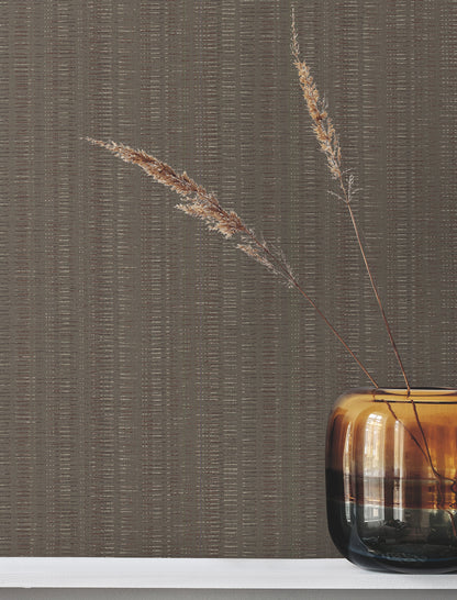 York Wallcoverings Urban Digest Stratford Umber Wallpaper Transitional Stripes Browns   - UD2542N