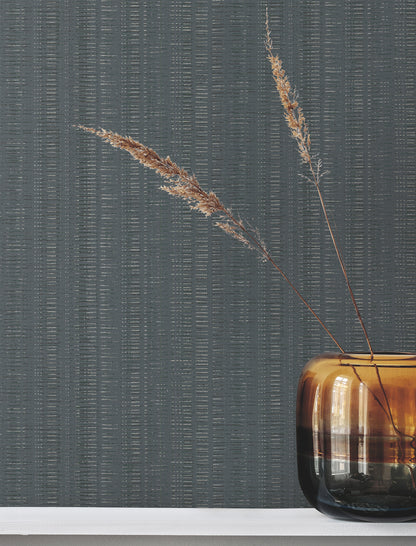 York Wallcoverings Urban Digest Stratford Denim Wallpaper Transitional Stripes Blues   - UD2545N