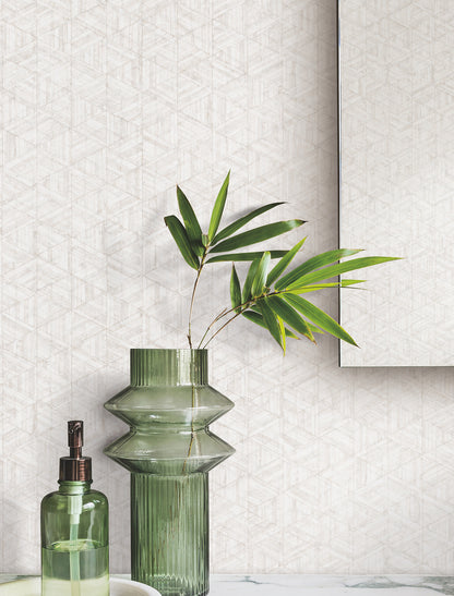 York Wallcoverings Urban Digest Rune Mother Of Pearl Wallpaper Modern Geometrics Whites and Off-Whites   - UD2578N