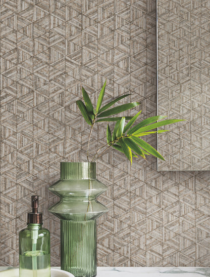 York Wallcoverings Urban Digest Rune Tortoiseshell Wallpaper Modern Geometrics Browns   - UD2582N