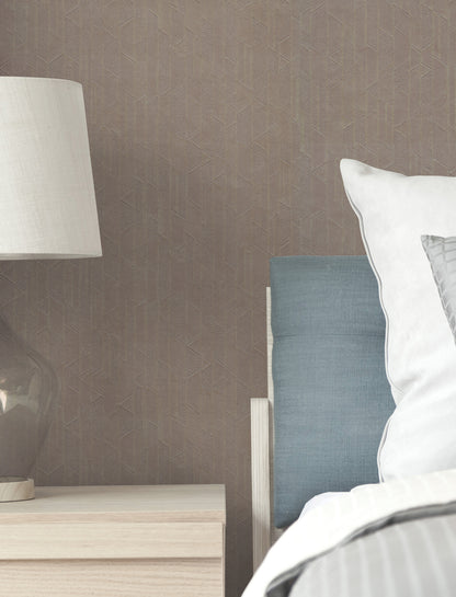 York Wallcoverings Urban Digest Verge Aged Bronze Wallpaper Modern Stripes Browns   - UD2588N