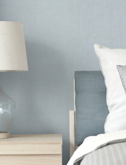 York Wallcoverings Blooms Verge Bluestone Wallpaper Modern Stripes Blues   - UD2594N