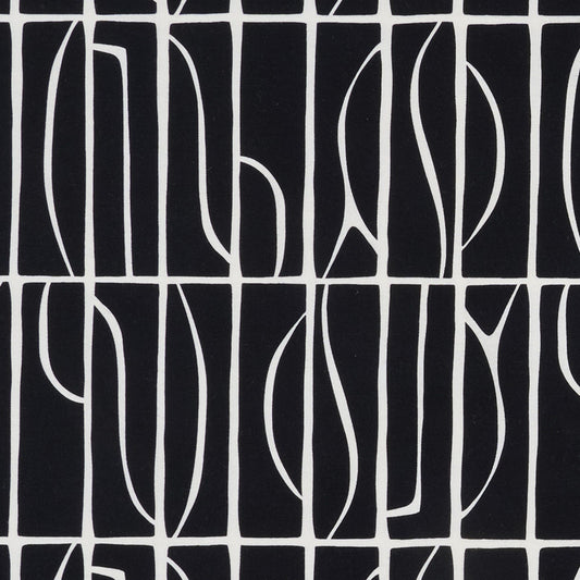 JF Fabrics UMA 99 Fabric Abstract, Modern Black, White  Print - 9285299 J9421