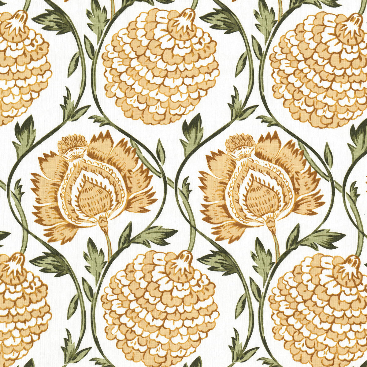 STOUT TEXTILES  MULTIPURPOSE,PRINT TRANSITIONAL,, FLORAL CHARTREUSE,CITRINE   - UNFO-1