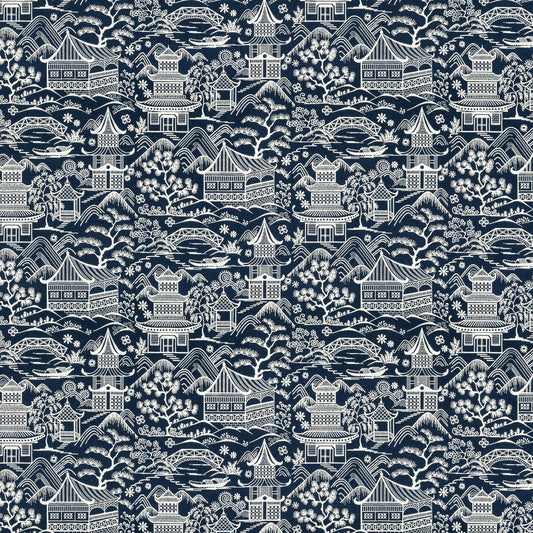 STOUT TEXTILES  MULTIPURPOSE,EMBROIDERIES TRADITIONAL, TOILE NAVY   - UPSA-1
