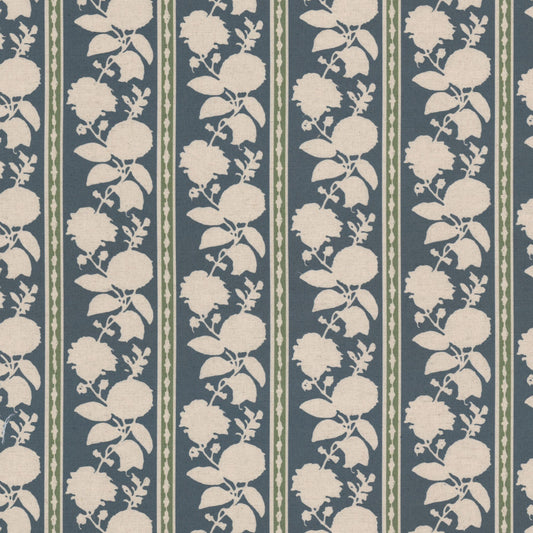 STOUT TEXTILES  MULTIPURPOSE,PRINT TRADITIONAL, FLORAL STRIPE DRESDEN,SLATE   - UXBR-1
