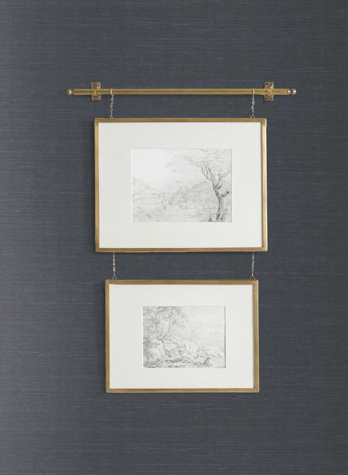 York Wallcoverings Magnolia Home 4 Plain Grass Grasscloth Traditional Blue   - VG4405MH