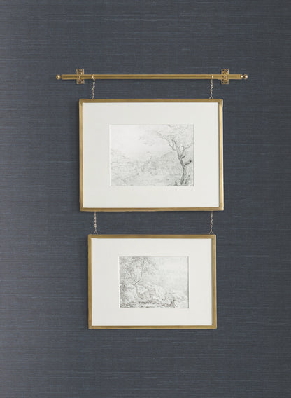 York Wallcoverings Magnolia Home 4 Plain Grass Grasscloth Traditional Blue   - VG4405MH