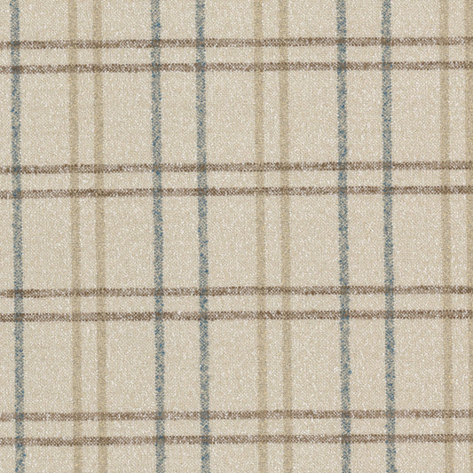 STOUT TEXTILES  UPHOLSTERY,WOVENS TRANSITIONAL,, PLAID/CHECK BLUE   - VIEL-1