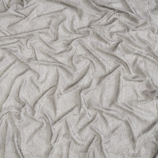 JF Fabrics VIGNETTE 37 Fabric Plain, Damask Brown, Ivory  Wide Width, Sheer, Jacquard - 8934037 J9001