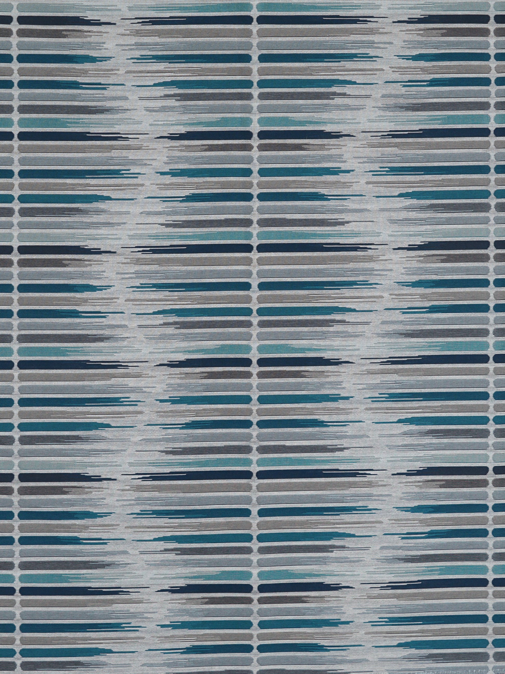 Teal, navy & gray brushstroke horizontal dashes creating a geometric striped wallpaper/fabric pattern.